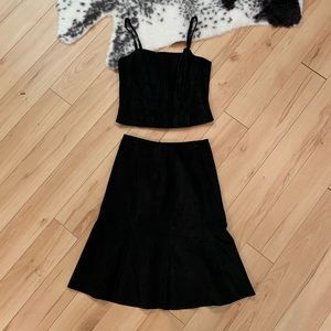2 piece,  leather top and skirt!